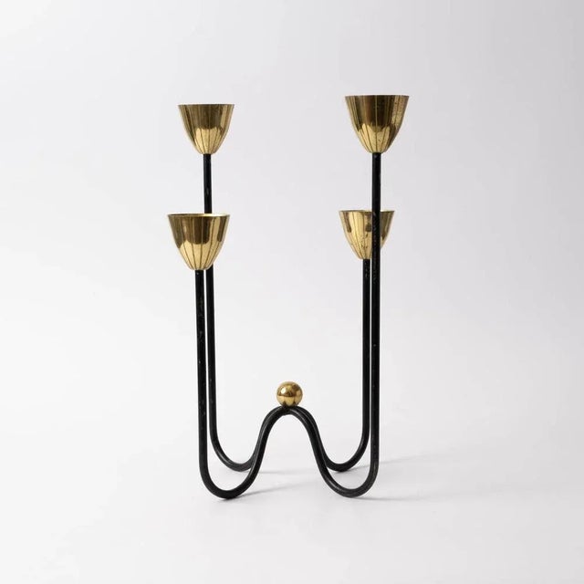 Vintage Candleholder by Gunnar Ander for Ystad Metall, 1950s, in Good conditions. Designed 1960 to 1969 I have official...