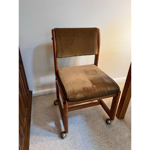 1970s Mid Century Wood Table & 4 Chairs For Sale - Image 9 of 11