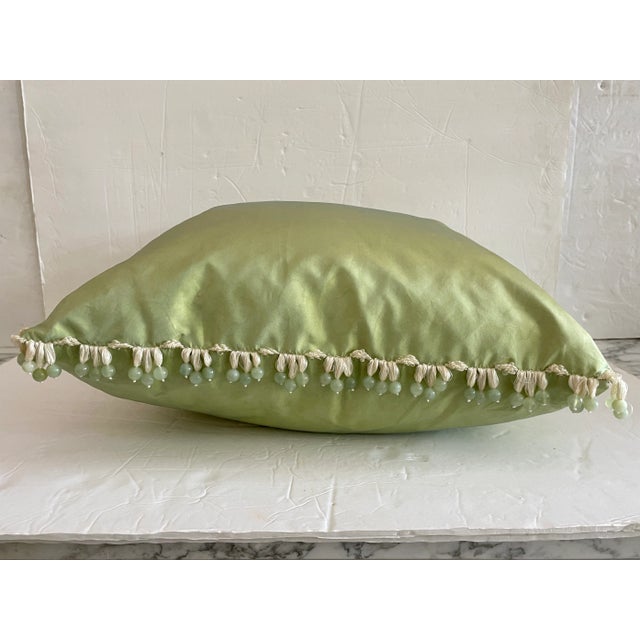 Vintage Toss Pillows With Glass Beaded Trim - a Pair For Sale - Image 4 of 7