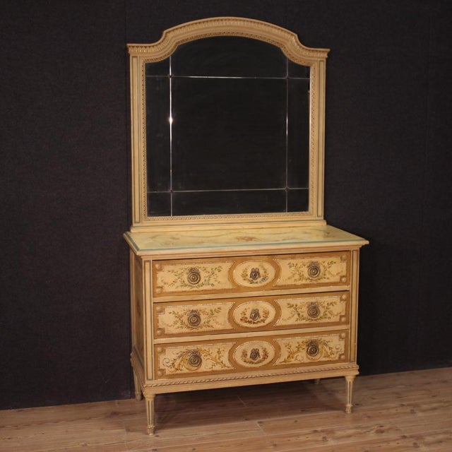 Louis XVI Dresser with Mirror in Lacquered Wood, 1960s For Sale - Image 13 of 13