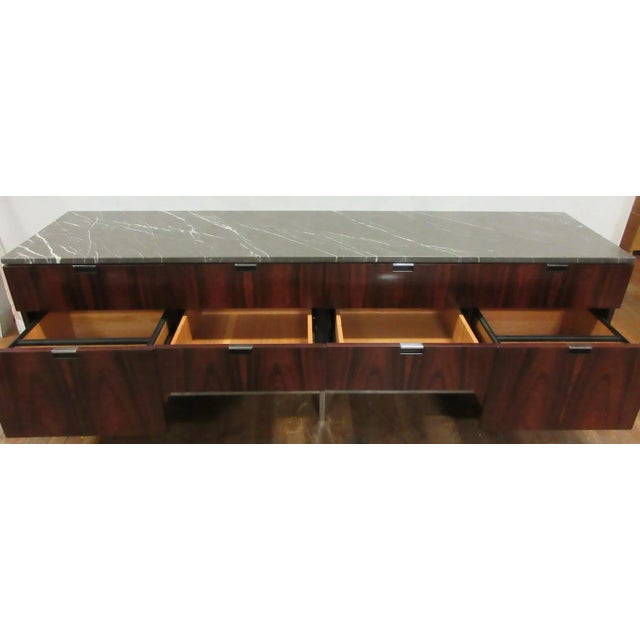 Florence Knoll Florence Knoll Marble Top Rosewood Credenza For Sale - Image 4 of 11