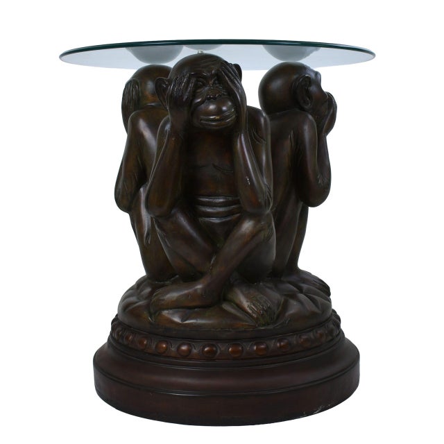 Mid-Century Modern Monkey Swivel Large Side Table For Sale - Image 3 of 5