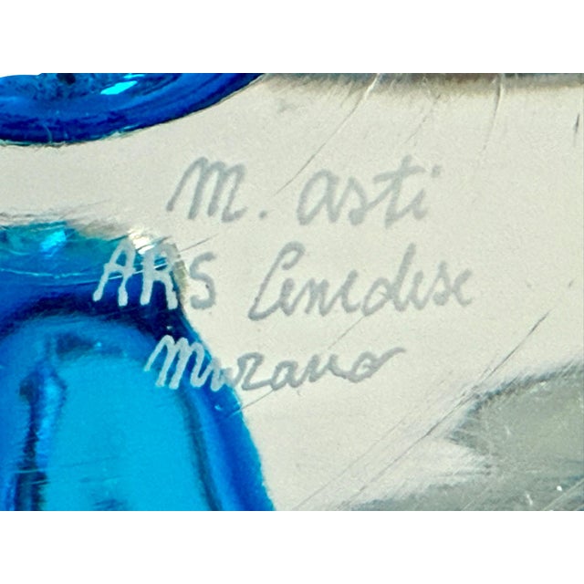 Aqua Vintage Murano Sommerso Vase Signed Maurizio Asti for Ars Cenedese For Sale - Image 8 of 10