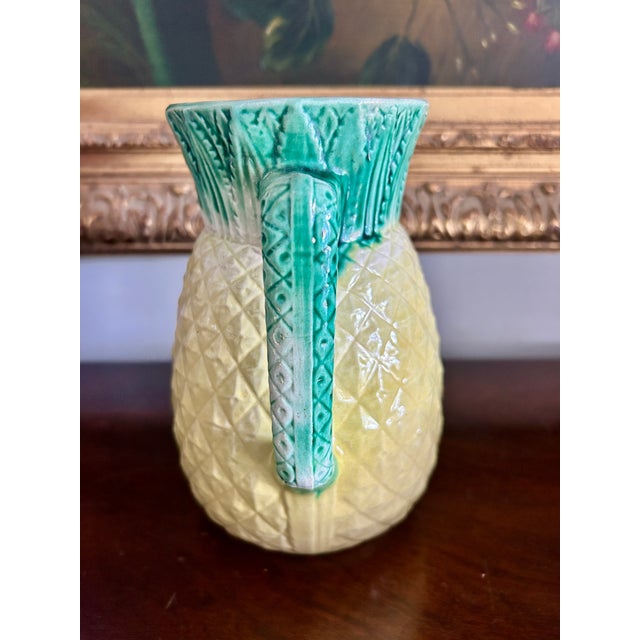 Figurative Antique Majolica Pineapple Pitcher For Sale - Image 3 of 5