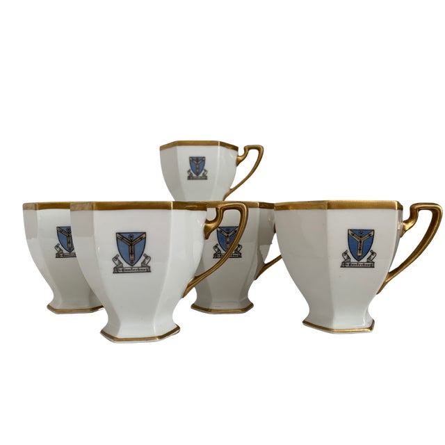 Antique Bernardaud Limoges “Ye Canterbury” Armorial Demitasse Set - 11 pcs For Sale - Image 10 of 11
