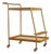 Arteriors Bar Cart - Brand New - Cognac Leather, Blonde Oak & Antiqued Brass For Sale