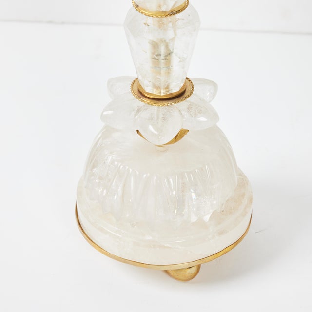 Large Late 20th Century Rock Crystal Candlesticks - A Pair For Sale - Image 4 of 8