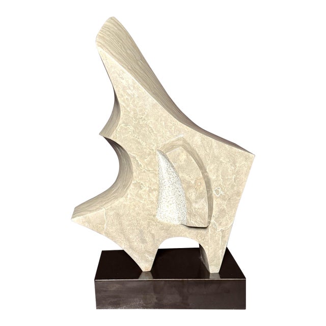 Late 20th Century Modern Carved Marble Abstract Sculpture For Sale