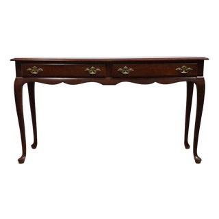 Superior Furniture Co. Solid Cherry Traditional Queen Anne Style 52" Accent Sofa Table 01-24518 For Sale