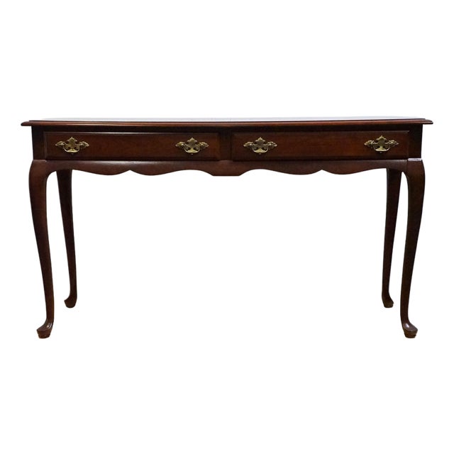 Superior Furniture Co. Solid Cherry Traditional Queen Anne Style 52" Accent Sofa Table 01-24518 For Sale