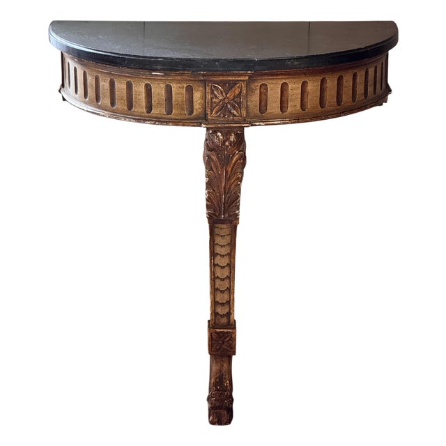 19th Century French Giltwood Console With Marble Top For Sale