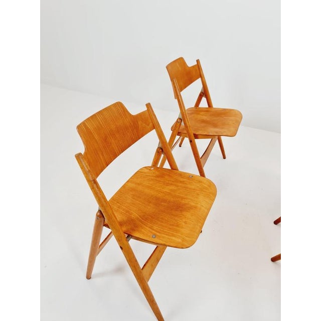 Austrian SE18 Folding Chairs by Egon Eiermann for Wilde & Spieth, 1950s Set of 4 For Sale - Image 6 of 18