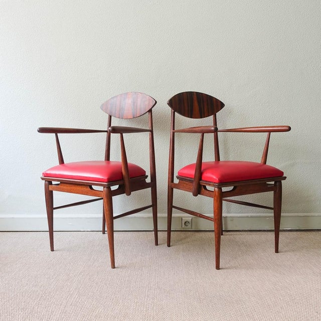 Set of Vintage Portuguese Armchairs in Sucupira Wood, 1950s For Sale - Image 10 of 18