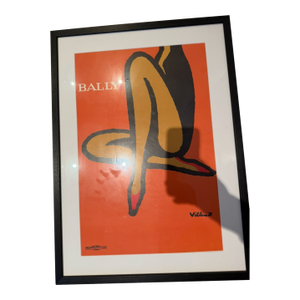 Petite Affiche Originale Vintage, Bally Orange Par Villemot, 1967