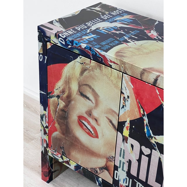 Metal Decollage Series Sideboard by Mimmo Rotella and Marco Ferreri of Zero Disegno, 2000s For Sale - Image 7 of 9