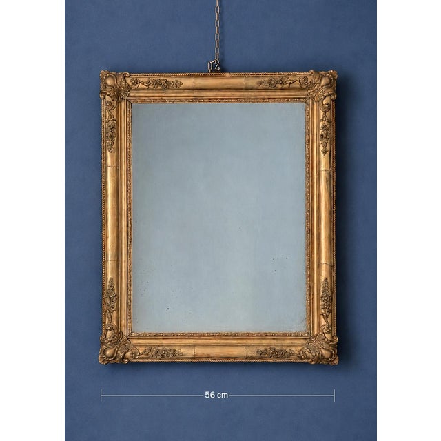 Wood French Napoleon III Mirror in Wood and Gilded Stucco, 1800s For Sale - Image 7 of 7