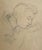 Early 20th C. pencil portrait in pencil of a young woman captured in a moment of rest. Circa 1920-1940. On heavy art stock...