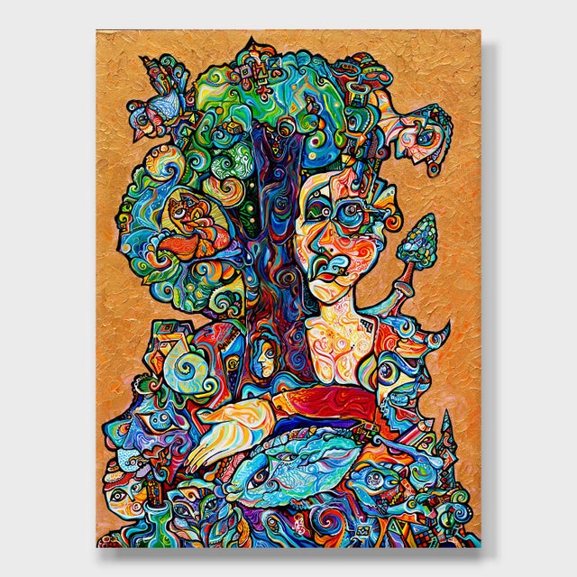 This is a one-of-a-kind original cubist painting by San Diego artist, Alexander Arshansky. Its dimensions are 30" x 40" x...