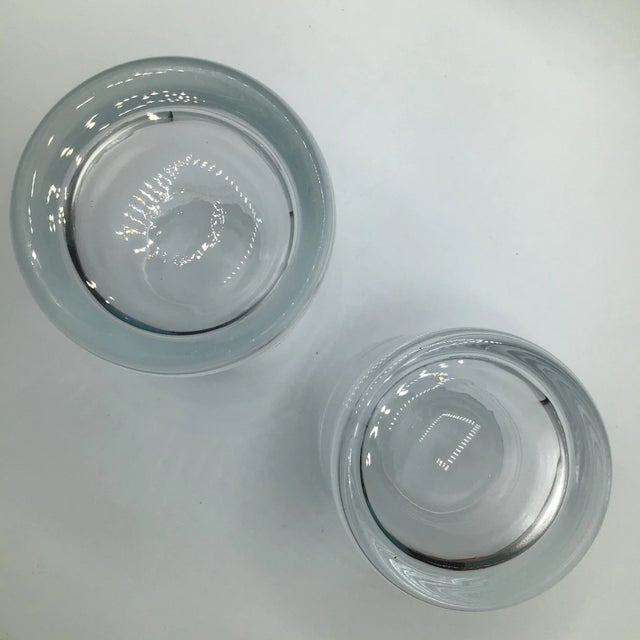 Ring Etched Decanter 4 Lowball Glasses and 2 Highball Glasses-Set of 7 For Sale In Sacramento - Image 6 of 11