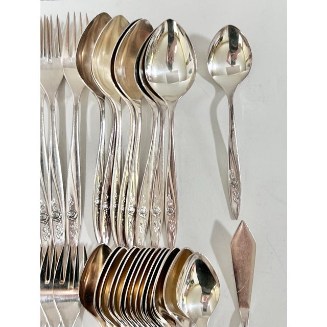 Vintage Community Morning Rose Silverplate Flatware Set, 52 Pieces For Sale In Louisville - Image 6 of 12