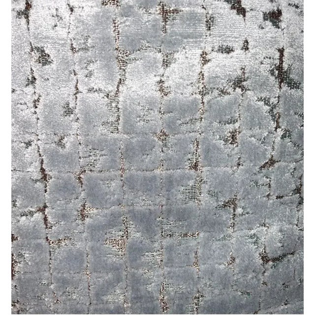 Not Yet Made - Made To Order Ice Blue Velvet Pillow Cover, High End Lush Woven Cut Velvet For Sale - Image 5 of 5