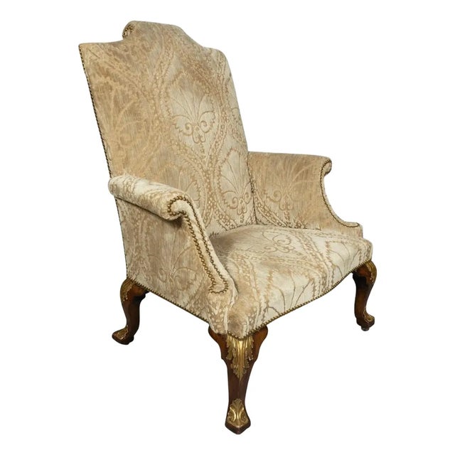 George I Walnut and Parcel Gilt Armchair For Sale