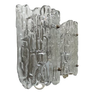 Crystal Ice Glass Wall Sconces by Carl Fagerlund for Orrefors, 1960s, Set of 2 For Sale