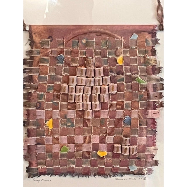 Frances Shifflette Hicks Frances Shifflette Hicks 1988 Woven Painting Capistrano 3d Shadowbox Art For Sale - Image 4 of 11