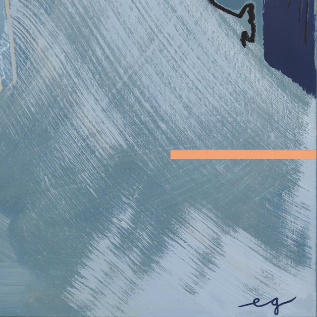 2020s Liquify - Soft Abstract Blue Painting on Canvas Original Artwork by Elisabeth Grace For Sale - Image 5 of 8