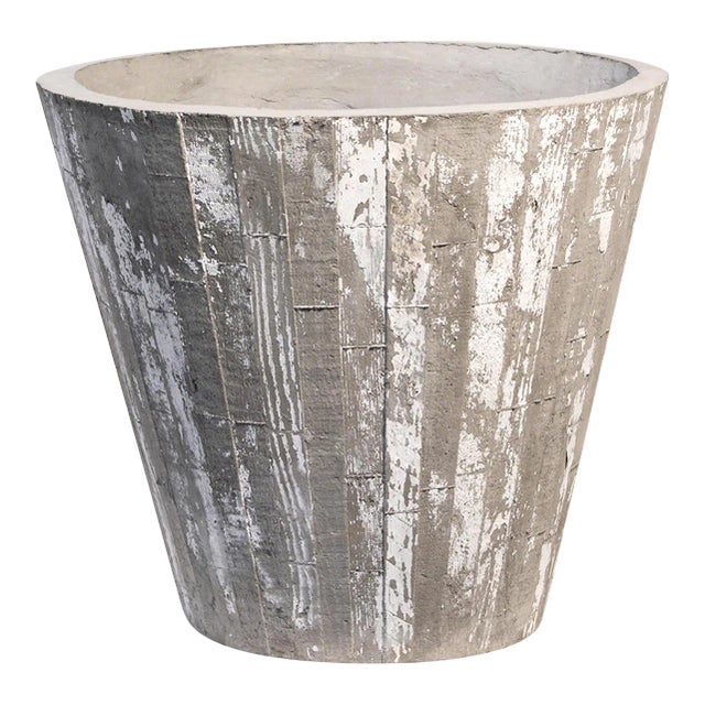 Outdoor White Wash Concrete Planter For Sale