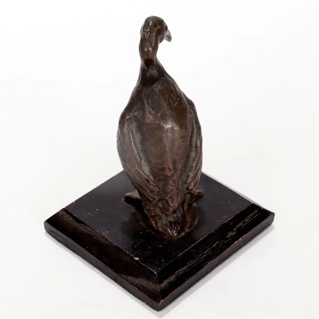 Vintage Miniature Bronze Cormorant Figurine or Sculpture For Sale - Image 10 of 11