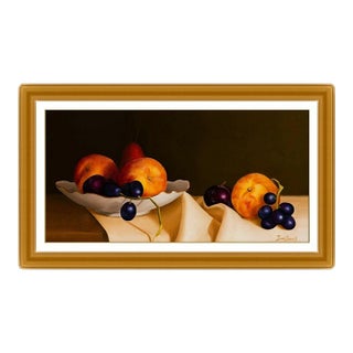 Late 20th Century Peaches and Grape Still Life, Jane Jones For Sale