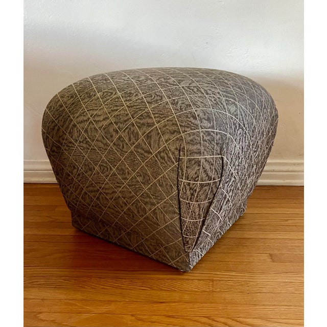Gray Vintage Marge Carson Pouf For Sale - Image 8 of 9