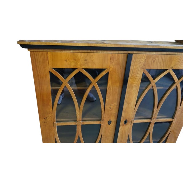 Biedermeier Display Buffet in Cherrywood with Gothic Mullions, Southern Germany, 1830s, Set of 2 For Sale - Image 12 of 18