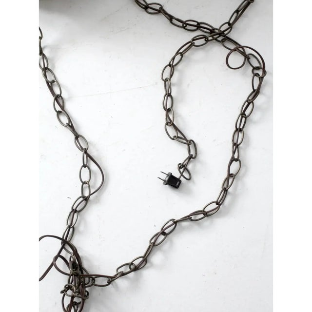 Metal Antique Glass Chandelier For Sale - Image 7 of 12