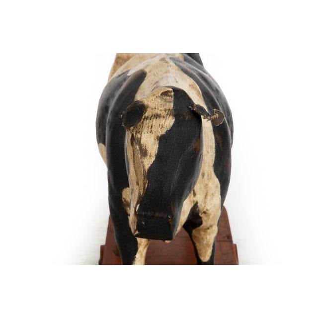 20th Century American Folk Art Whimsical Carved Painted Holstein Cow For Sale - Image 12 of 18