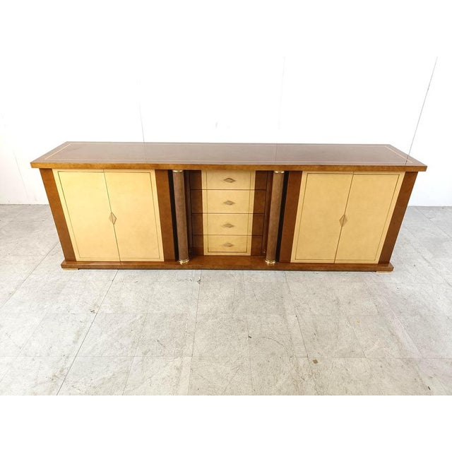 Vintage Lacquered Goatskin Credenza, 1970s For Sale - Image 4 of 16