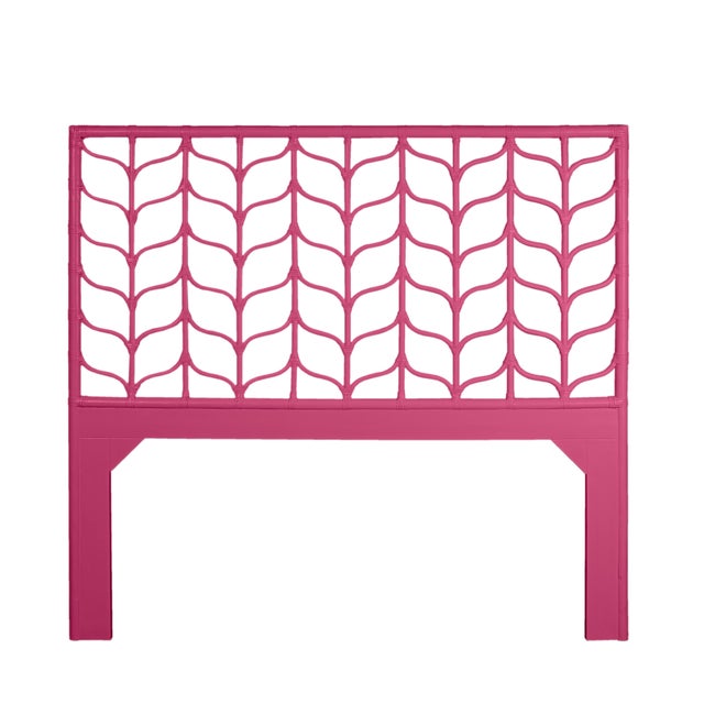 Coastal Ivy Platform Bed Queen, Hot Pink For Sale - Image 3 of 7