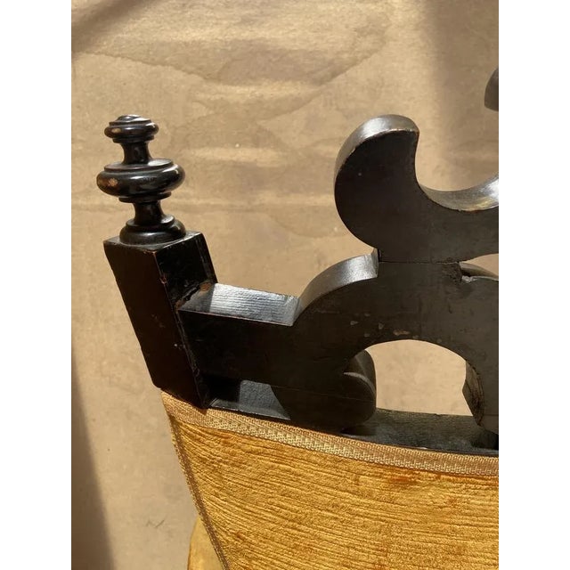 Black Set of 19th Century Anglo-Indian Armchairs in Ebonized Wood with Original Moire Velvet, 1890s For Sale - Image 8 of 13