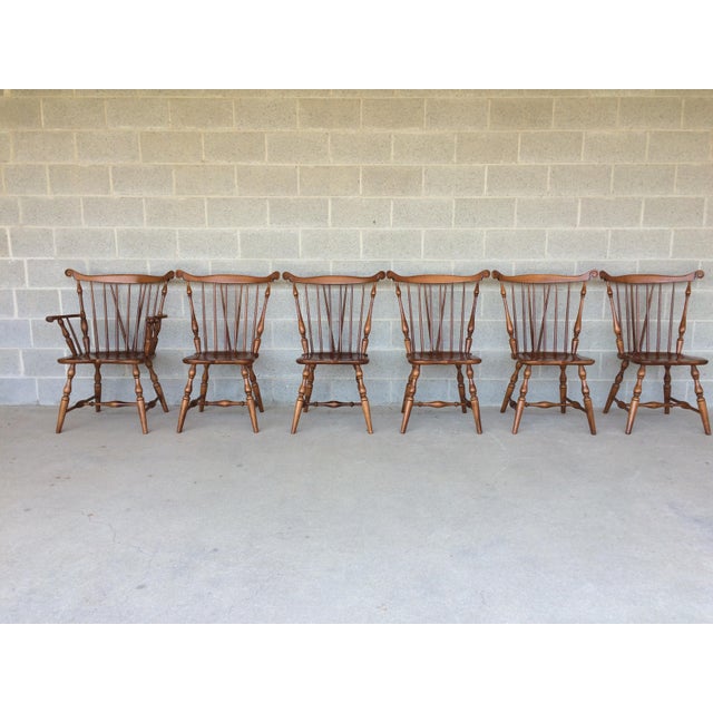 Tell City Maple Windsor Brace Back Dining Chairs Set of 6 Chairish