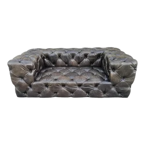 Restoration Hardware Soho Tufted Leather Sofa