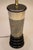 1950s Marbro Atomic Modern Charleton Hand Painted Art Glass Brass Wood Table Lamp One-of-a-Kind Sublime Condition For Sale In Los Angeles - Image 6 of 12