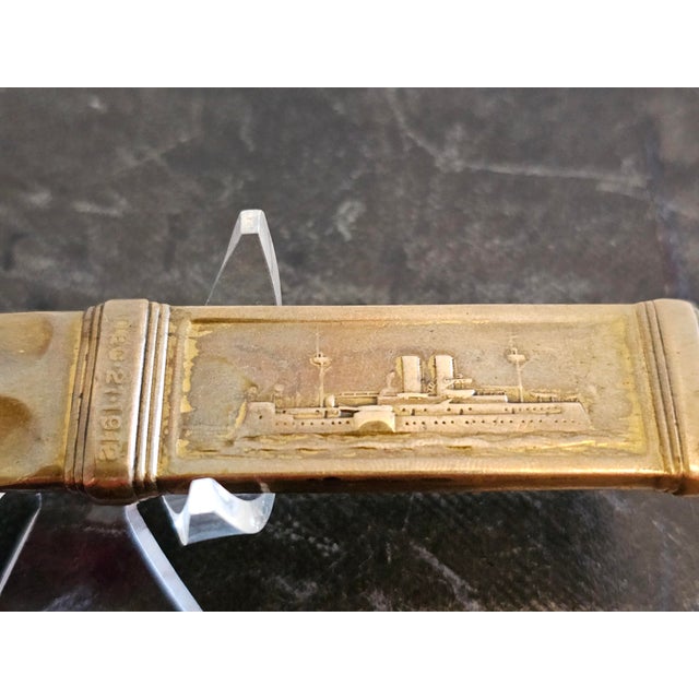 Metal Tiffany & Co Waldorf Astoria American Uss Maine Antique Bronze Letter Opener For Sale - Image 7 of 12