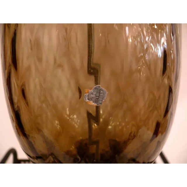 Italian Grey Glass Table Lamps - A Pair For Sale - Image 9 of 10