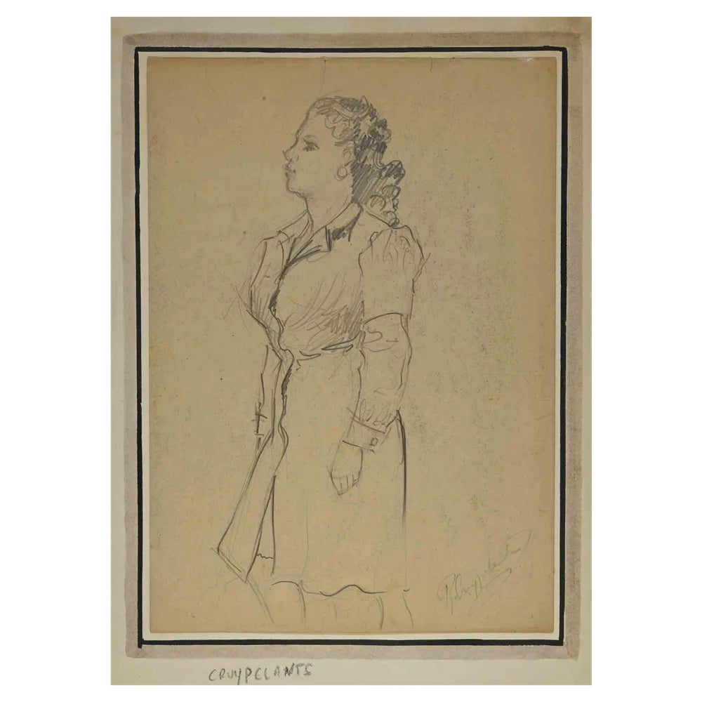 Roland Cruypelants, Portrait of a Woman, Drawing, 1920s | Chairish