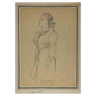 Roland Cruypelants, Portrait of a Woman, Drawing, 1920s For Sale