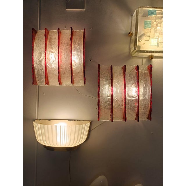 Vintage Murano Glass Wall Lamps by Albano Poli for Poliarte, 1970s, Set of 2 For Sale - Image 9 of 10