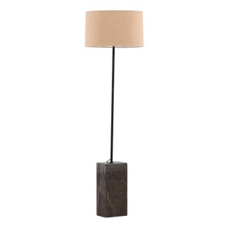 Dark Marble Base Floor Lamp For Sale