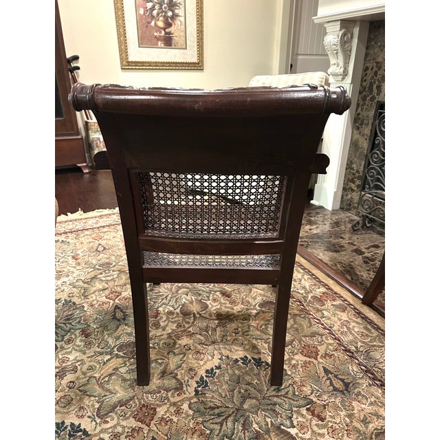 Vintage Louis IV Carved Mahogany Arm Chairs For Sale - Image 4 of 7