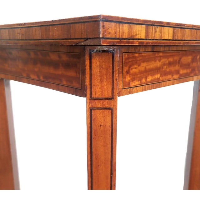 Antique English 19th C Edwardian Satinwood 3 Tier Pedestal Plant Stand Maple Co For Sale - Image 12 of 16